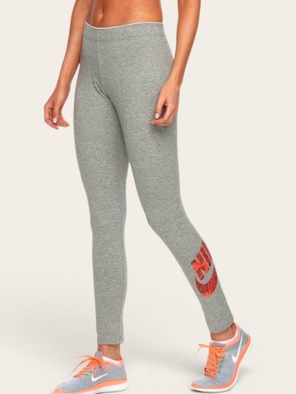 Nike Womens NSW Logo Leggings Grey Heather Size Large